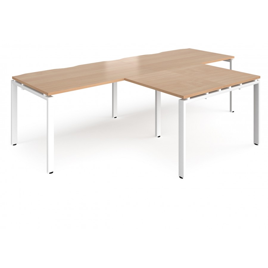 Adapt 2 Person  L Shape Desks with Return Unit